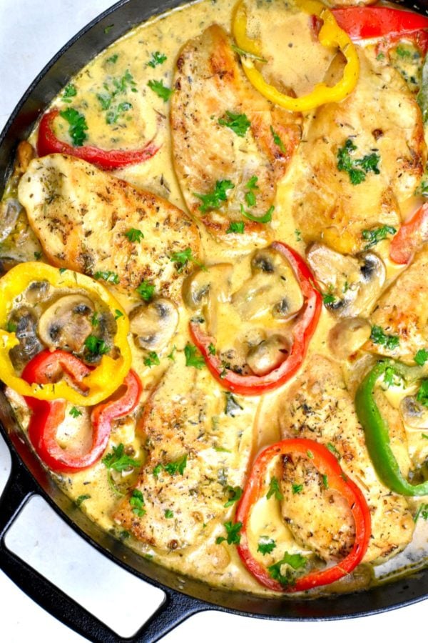 Easy Creamy Chicken Skillet.