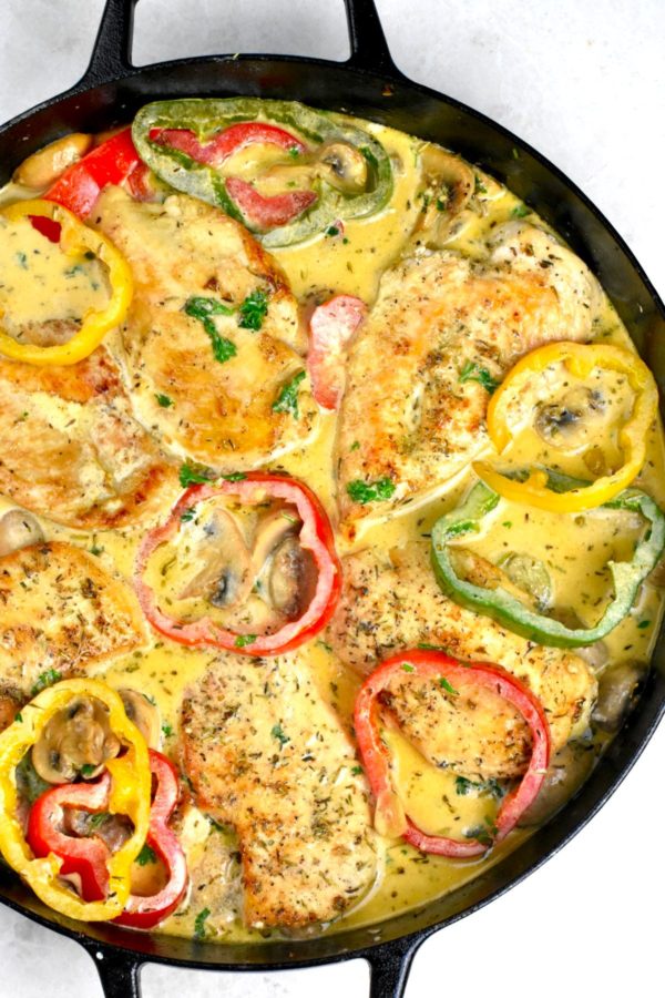 The 30 BEST Easy Weeknight Dinners - creamy chicken skillet.