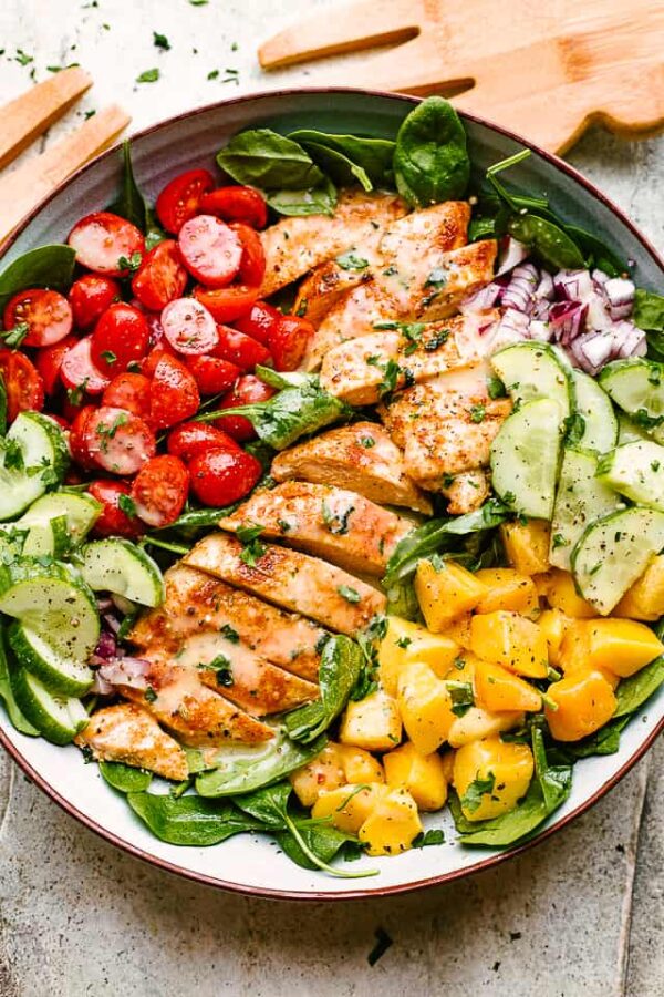 The BEST Mango Recipes - Mango chicken salad.