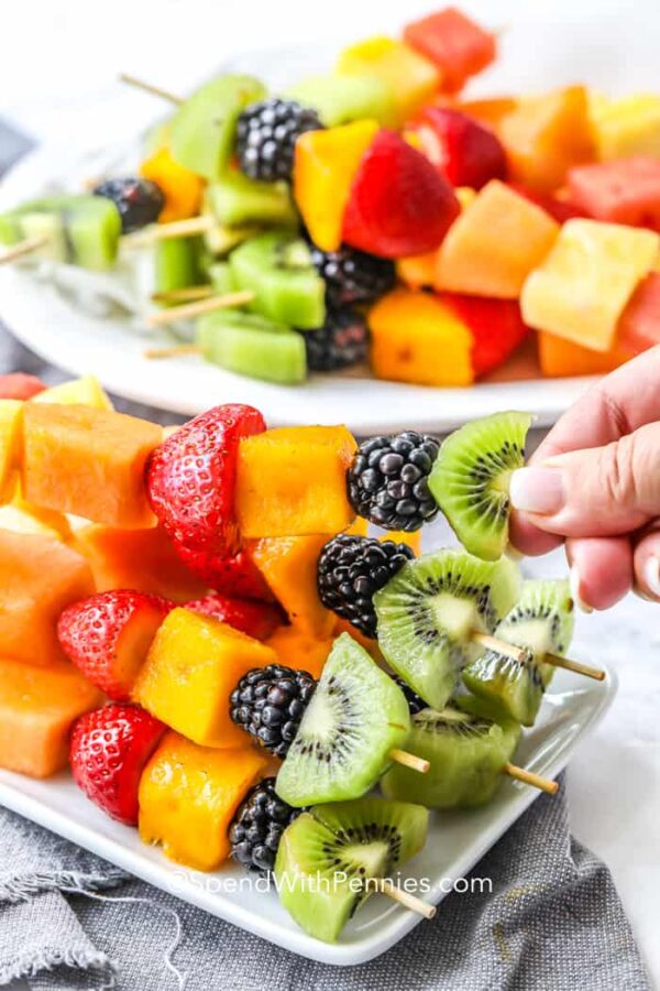 The BEST Mango Recipes - Fruit kabobs.