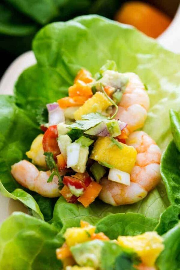 The BEST Mango Recipes - Shrimp lettuce wraps.