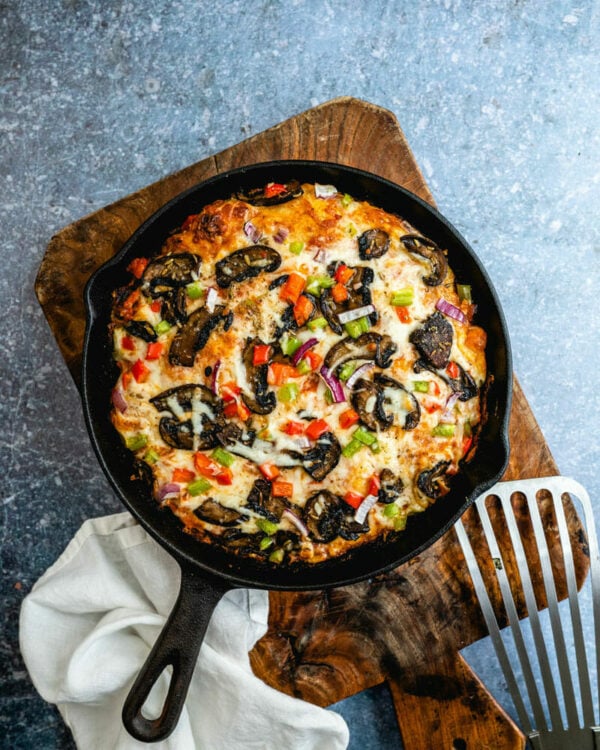 Cast iron pizza.