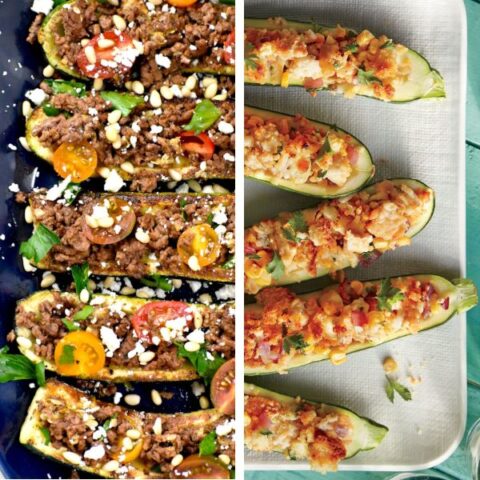 Featured image for stuffed zucchini recipes post.